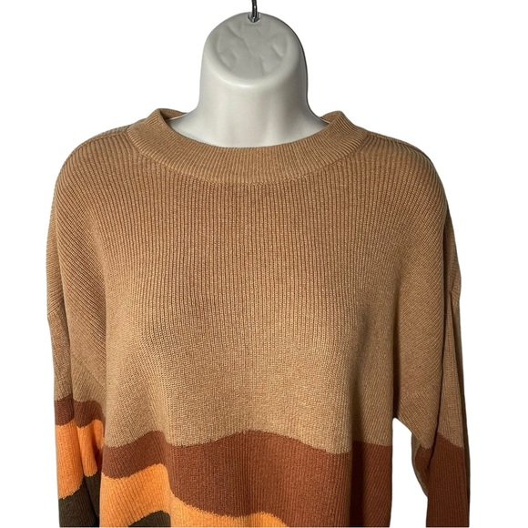 Prana Desert Road knit crew neck sweater Sz S fall pullover orange brown - Picture 5 of 9